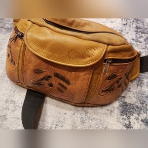 Leather Western Equestrian Horse Fanny Pack / Sling Purse